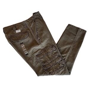 Wrangler Cargo Pants Street Gorpcore Relaxed Taper Olive Green‎ Mens Sz 34x30